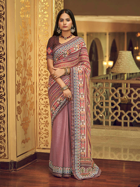 Myra Multicolour Gorgette Designer Saree