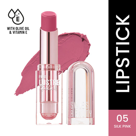 Swiss Beauty High Shine Finish Smooth Glide Pure Lustre Lipstick - 5 Silk Pink