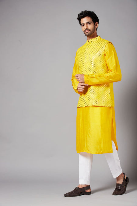 Yellot Designer Men's Nehru Jacket by Hilo Design