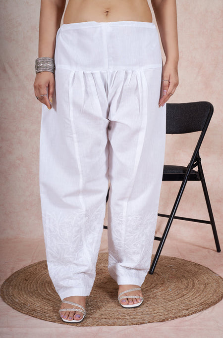 Rangreza Ethnic Aari Salwar White