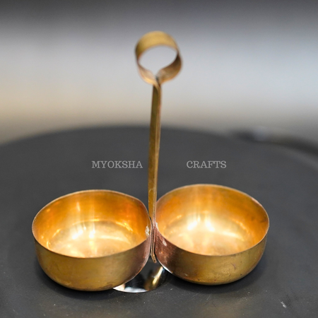 Brass Haldi & Kumkum Holder