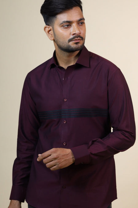 Mauvais Burgundy Designer Men's Shirt by Hilo Design