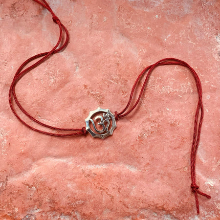trueBrowns 925 Sterling Silver Embossed Om Thread Rakhi