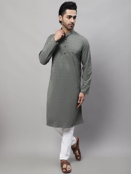 Even Apparels Multi Pure Cotton Kurta With Band Collar