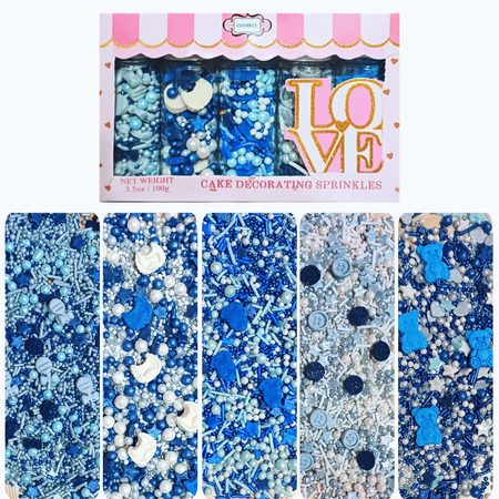 Confect Boys Baby Shower Sprinkles | Baby Blue Sprinkles for Cake & Cupcake Decorating