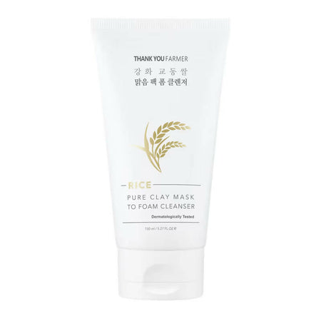 Thank You Farmer Rice Pure Clay Mask To Foam Cleanser