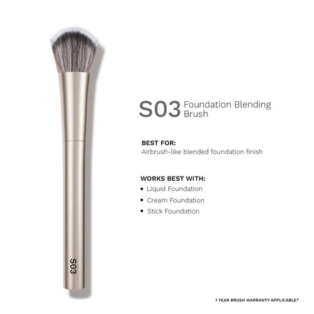 PAC Studio S03 Foundation Blending Brush - Creates Airbrush Finish, Designed for Post Application Blending