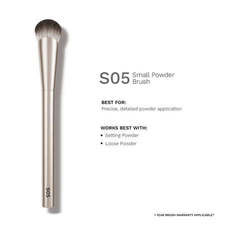 PAC Studio S05 Small Powder Brush - Tapered Powder Brush for Expert Precision, Ideal for Under Eye Baking
