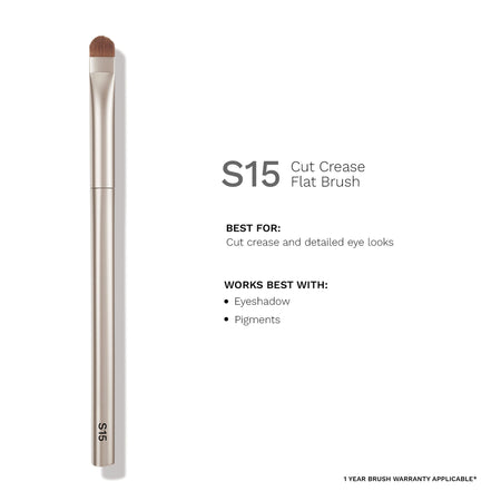 PAC Studio S15 Cut Crease Flat Brush - Great for Detailed Eye Work, Precise Glitter Shimmer Placement