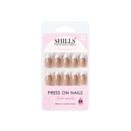 Shills Professional Reusable Press On Nails French Almond - SPN741