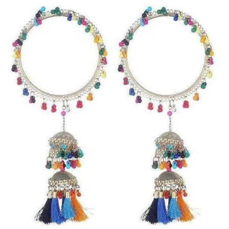 MS Fashion India Multicolor Pearls Hanging Bangles