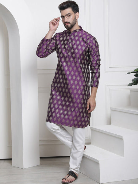 Sojanya Ethnic Motifs Woven Design Jacquard Regular Kurta