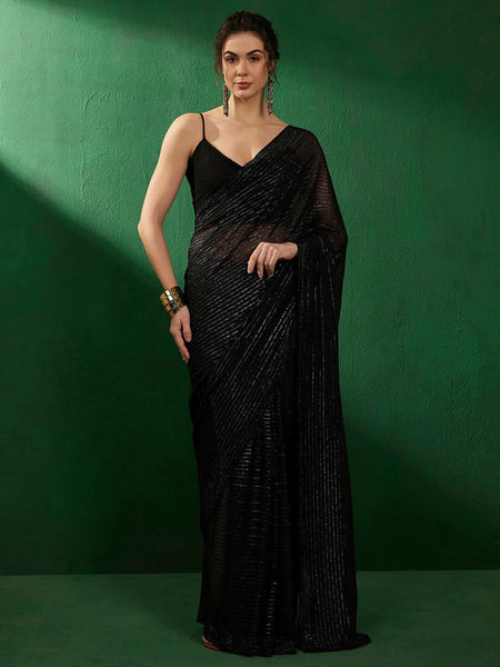 Sangria Embellished Party Wear Saree