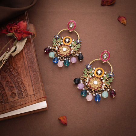 Tehzeeb Creations Multi Beads Multi Colour Earrings
