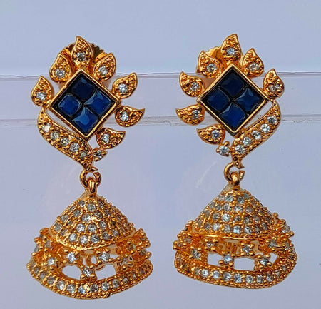 Blue AD Designer Jhumkas