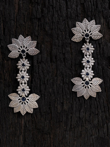 Shoshaa Silver-Toned Contemporary Drop Earrings