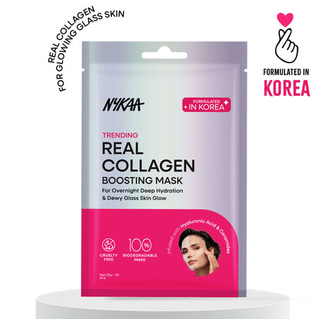 Nykaa Skin Real Collagen Mask – Hydrates, Brightens And Gives Dewy Skin Overnight - Formulated In Korea
