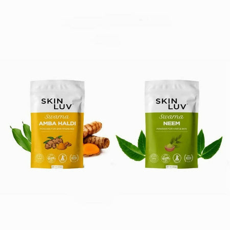 SkinLuv Swarna Amba Haldi Powder And Neem Powder Combo For Acne Control