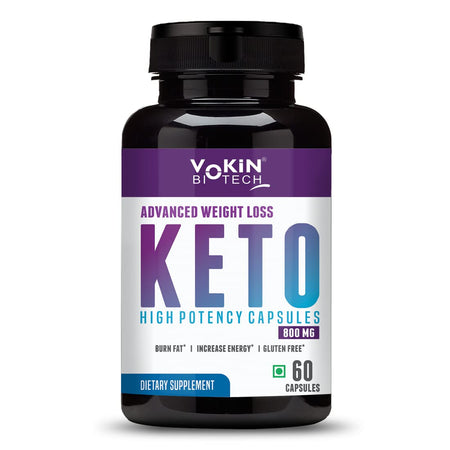 Vokin Biotech Keto Advanced with Green Coffee Extract For Weight Management | Appetite Control Supplement for Men & Women Capsules (Black)