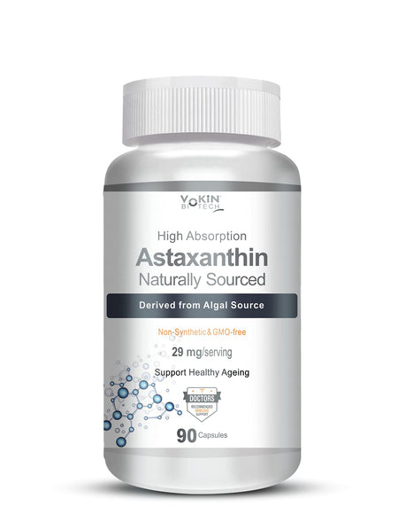 Vokin Biotech Astaxanthin 29mg - Naturally Sourced from Algae - Non-Synthetic - Best or Healthy Ageing