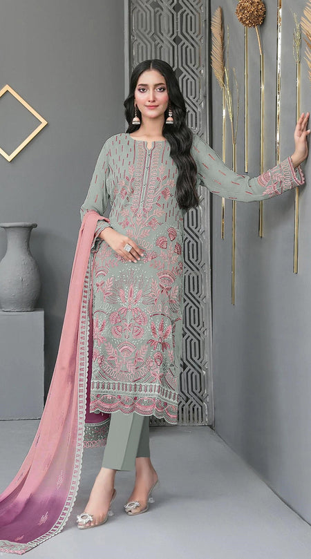 Anaita Green Fox Georgette Suit With Embroidered Sequence Work