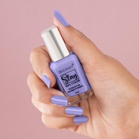 Swiss Beauty Slay Nail Color Ultra Shine Formulation - 21 Lavender Tender