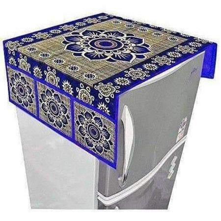 Cotton Refrigerator Cover Set - Blue