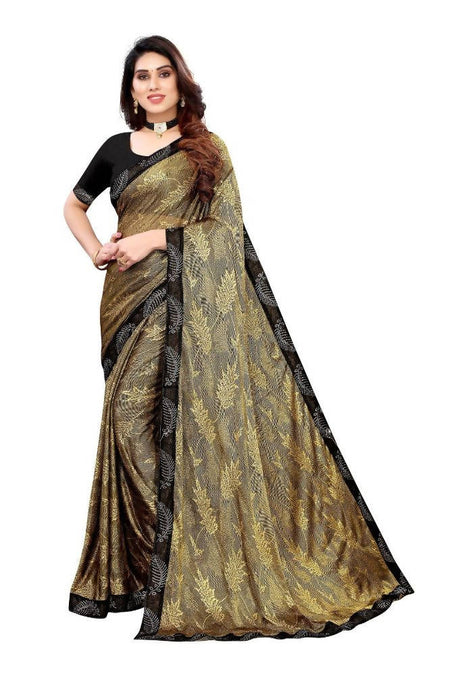 Vamika Golden Malai Silk Embroidery Saree