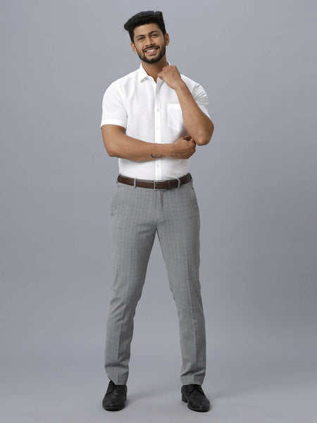 Ramraj Cotton Mens Half Sleeve Formal 100 % Cotton White Shirt