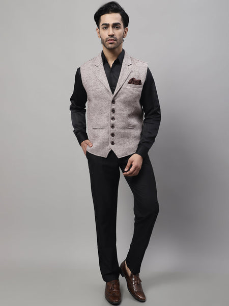 Even Apparels Men's Cream Pure Wool Nehru Jacket