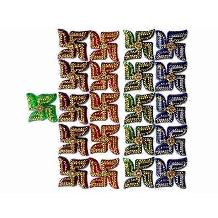 Swasthik Design Kumkum Box - 1 Piece