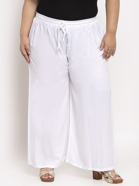 TAG 7 Women Plus Size Mid-Rise Wide Leg Palazzos