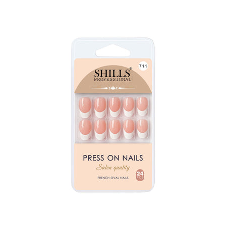 Shills Professional Reusable Press On Nails French Oval - SPN711
