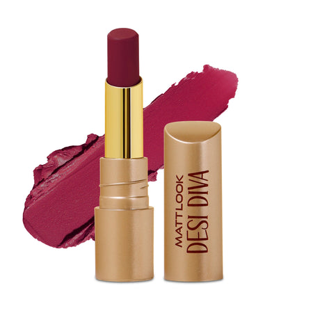 Matt Look Desi Diva HD Matte Lipstick - Berry Plum-14