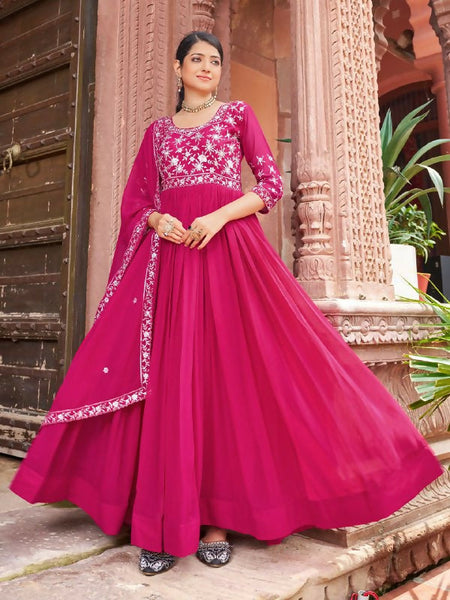 Joban Fashion Rani Readymade Dress With Sequins embroidery Work