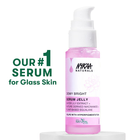 Nykaa Naturals Glow Brightening Niacinamide & Waterlily Face Serum Jelly with Squalane, Non-sticky