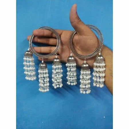 MS Fashion India Stylish And Trendy White Pearl Hanging Bangles