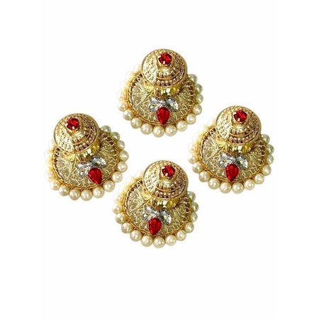 Fancy Kumkum Holders with Pearls and Kundans - 1 Piece