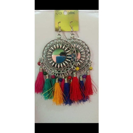 MS Fashion India Muskan Fancy Ear Rings with Multi Color Threads