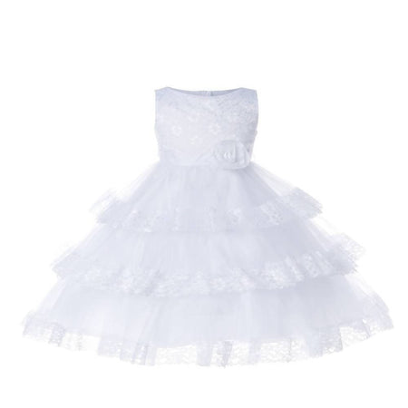 Asmaani Baby Girl's white Colour Satin A-Line Maxi Full Length Dress (AS-DRESS-22115)