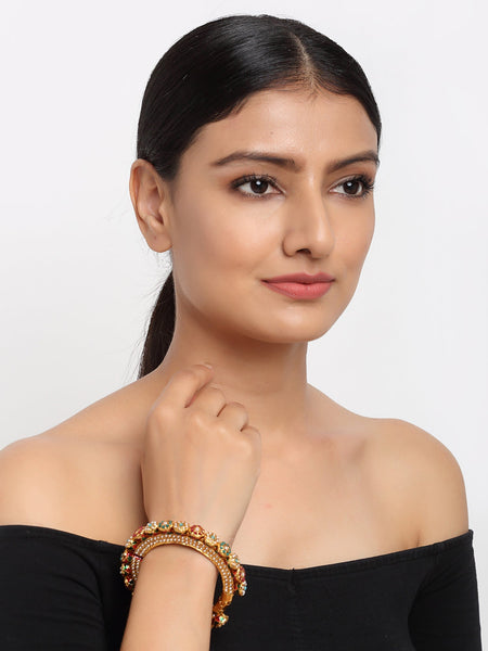 Multi Embellished Bangle - Ruby Raang