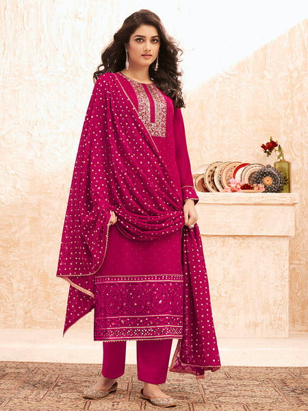 Myra Rani Emboidered Georgette Pant Style Suit