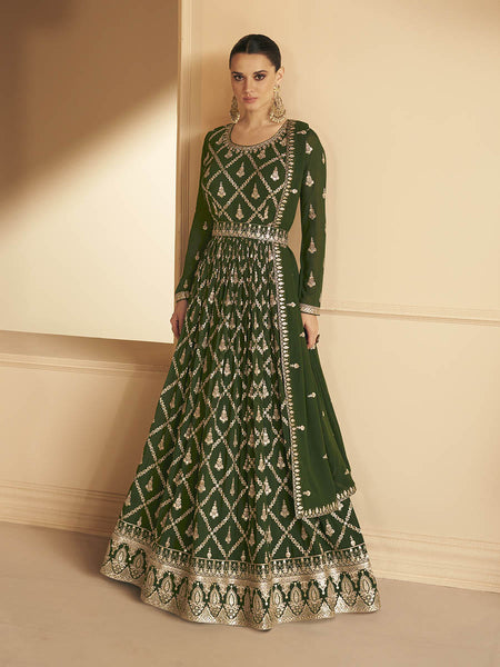 Myra Mehendi Georgette Embroidered Designer Suit
