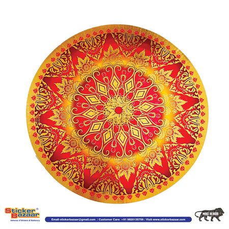 Stickerbazaar Micro Golden Embossing Rangoli Stickers