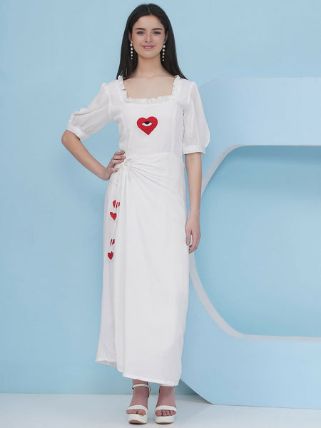 Joban Fashion White Drape Dress