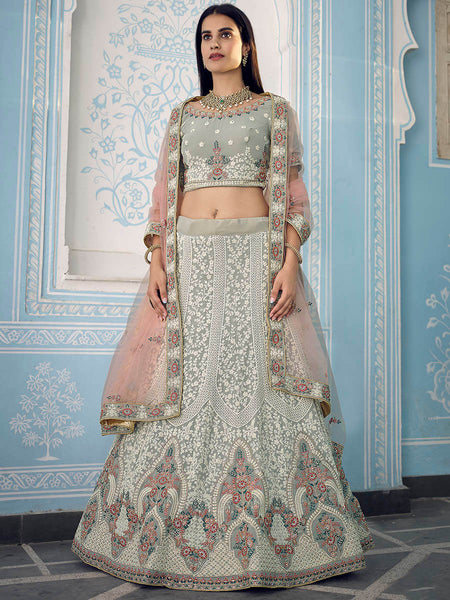 Myra Grey Georgette Embroidered Lehenga
