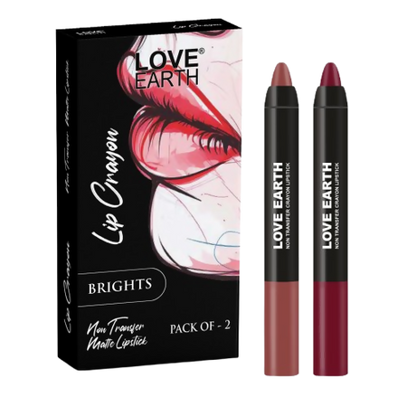 Love Earth Lip Crayon Non-Transfer Lipstick - Brights