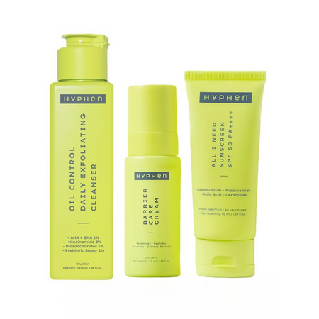 Hyphen By Kriti Sanon CMS (Cleanser, Moisturizer, Sunscreen) Combo Oil to Dry Skin