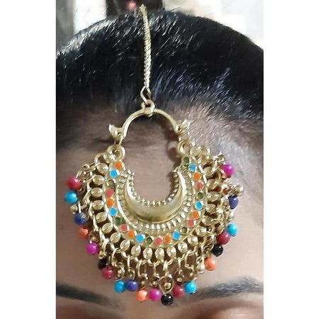 MS Fashion India Latest Fashion Multicolor Pearls And Design Maang Tikka