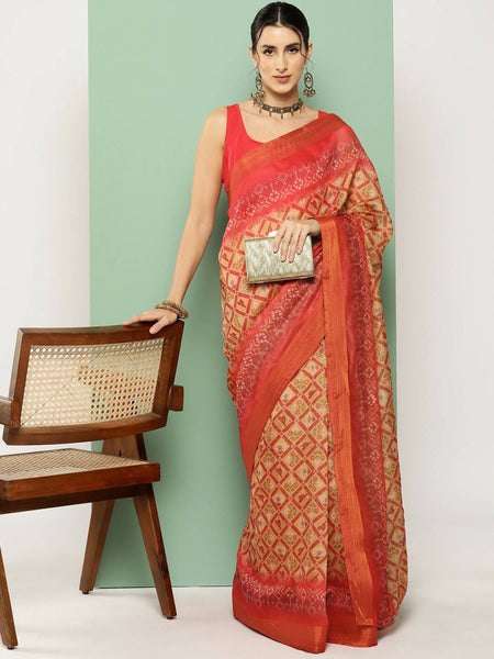 Ahalyaa Women's Traditional wear Saree - Mustard